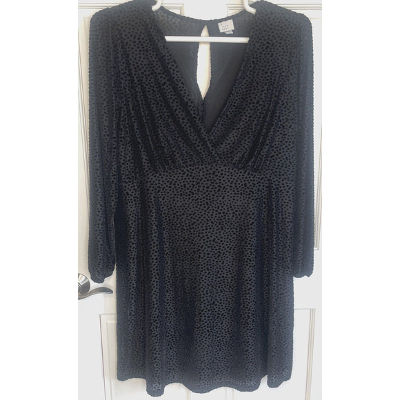 A New Day Women's Plus Faux Wrap Dress Size XXL Velvet Stretch Whimsigoth Event - Picture 1 of 11
